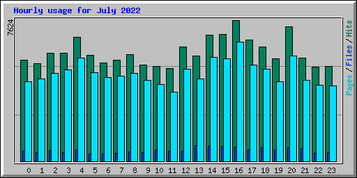 Hourly usage for July 2022