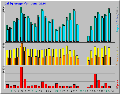Daily usage for June 2024